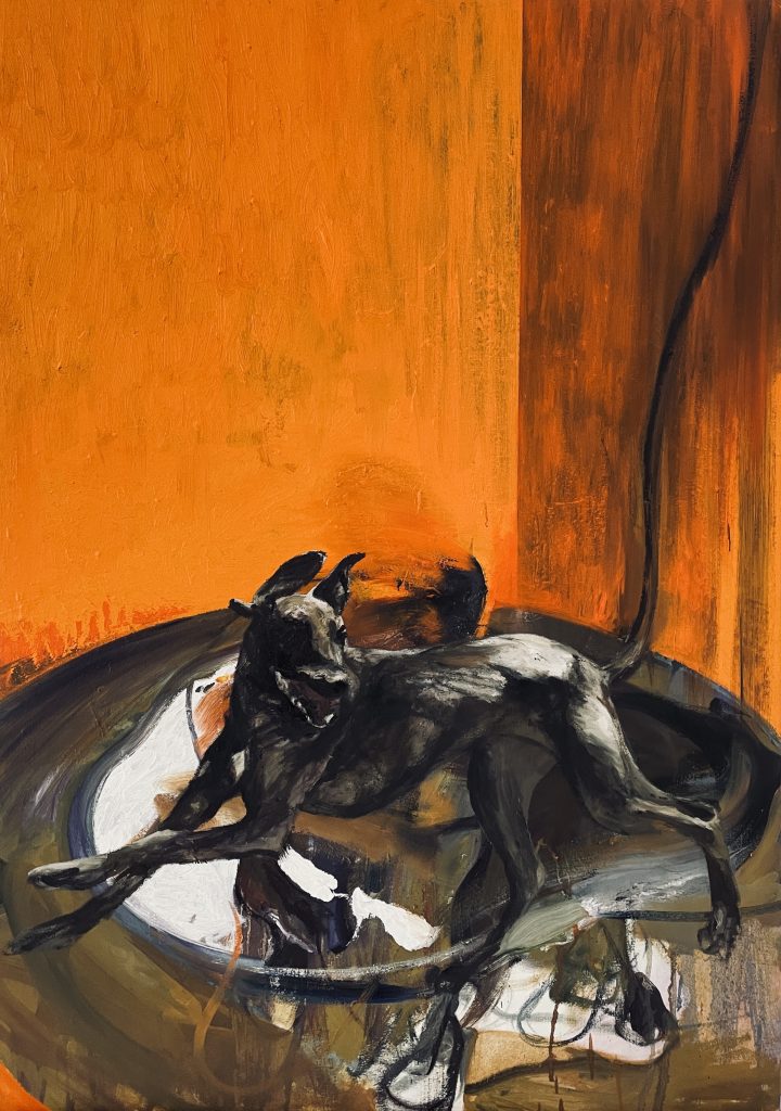 Simon Hadley Attard - A Dog Running - oil on canvas 70x100cm £2000