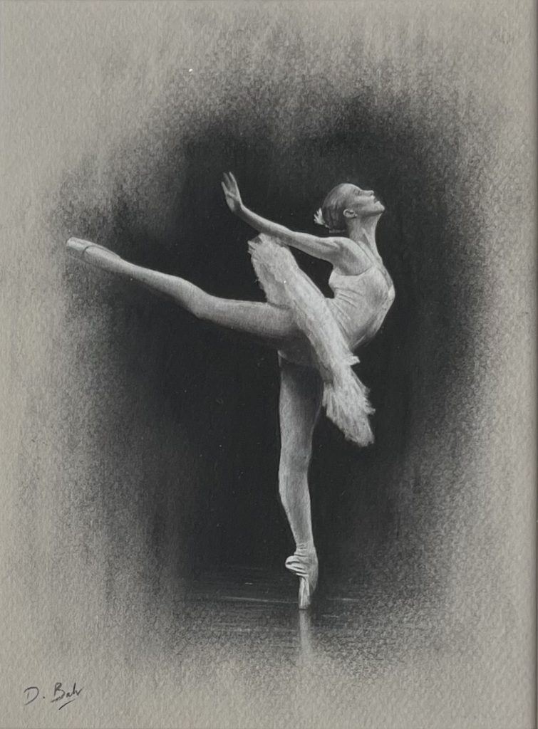Darren Baker - Ballet Swan Study - charcoal and pencil 20x14cm