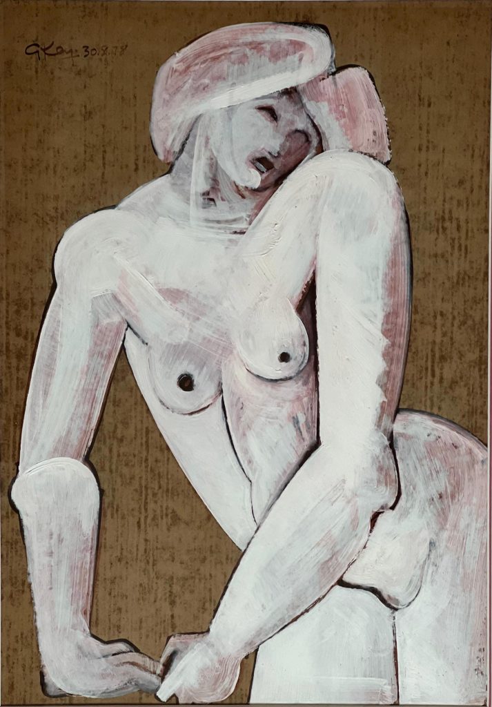 Geoffrey Key - White Figure - acrylic on paper