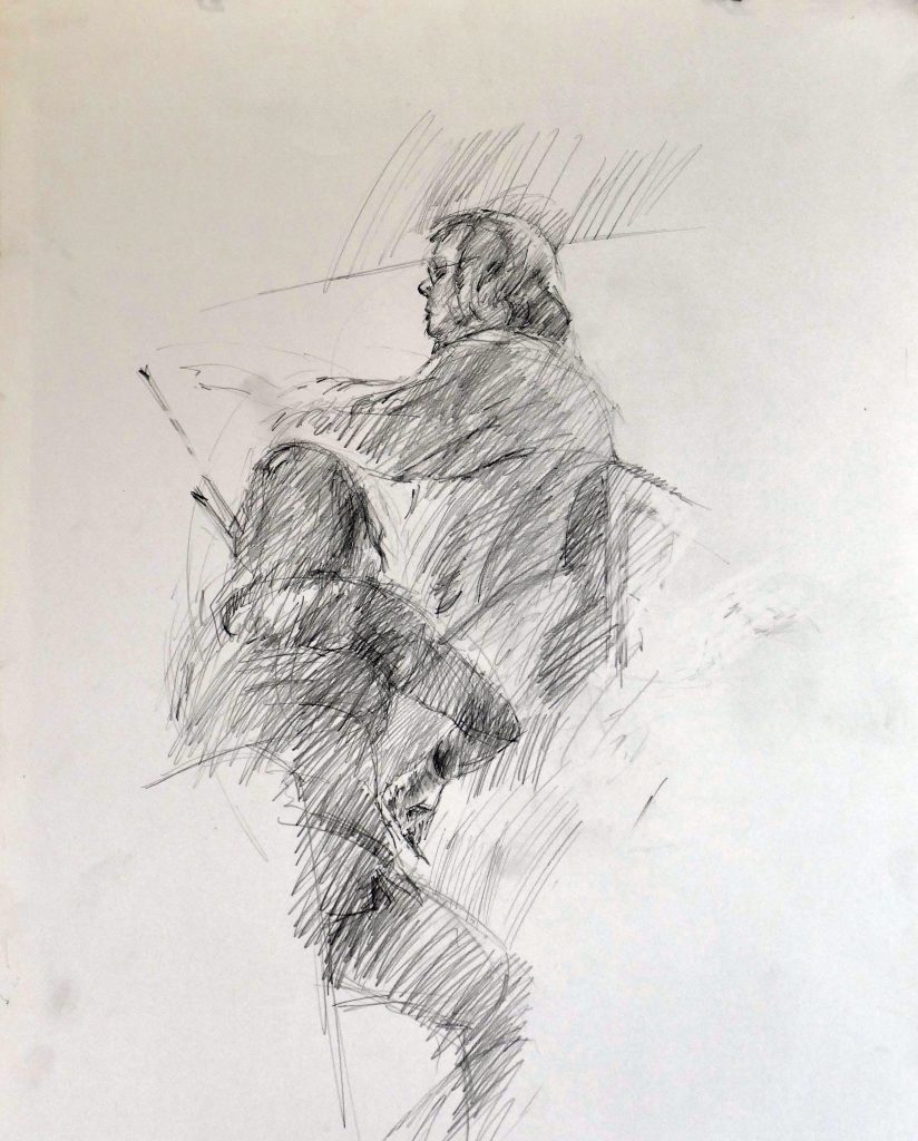 Janina Cebertowicz - Maestro Kord Warsaw Philharmonic 3 - graphite 60x42cm £200