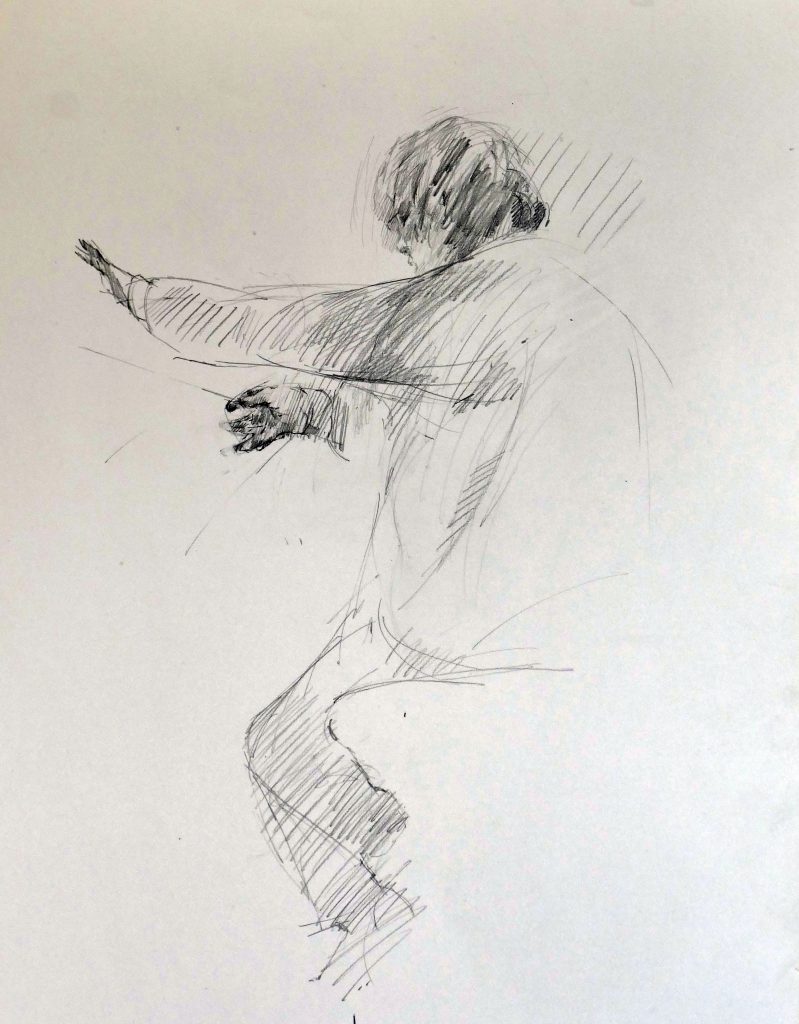 Janina Cebertowicz - Maestro Kord Warsaw Philharmonic 4 - graphite 60x42cm £200