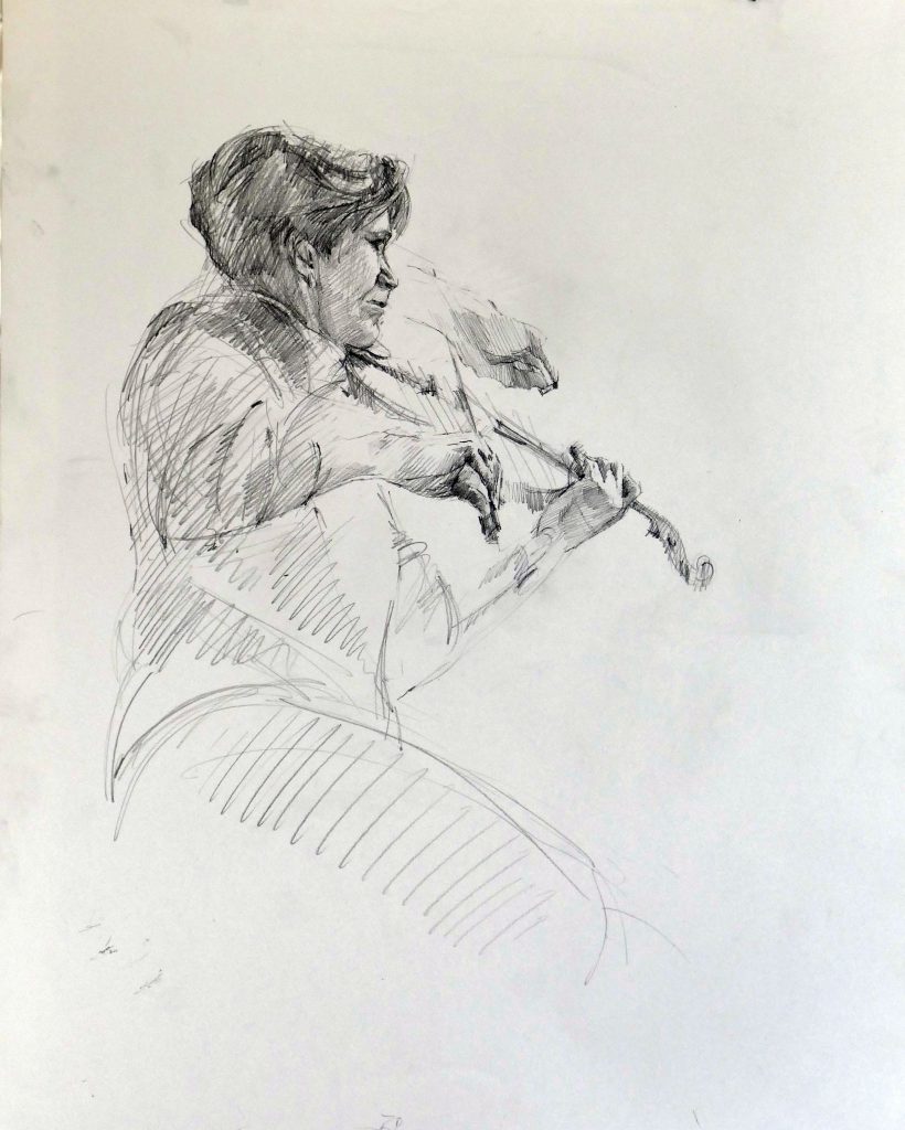 Janina Cebertowicz - Ms Hamburger Warsaw Philharmonic - graphite 60x42cm £200