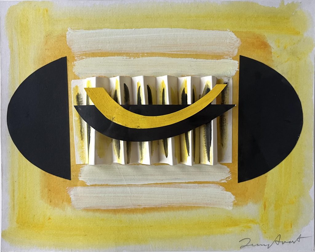 Terry Frost - Squeeze (Yellow + Black) (1999) - collage and mixed media - enquire for price
