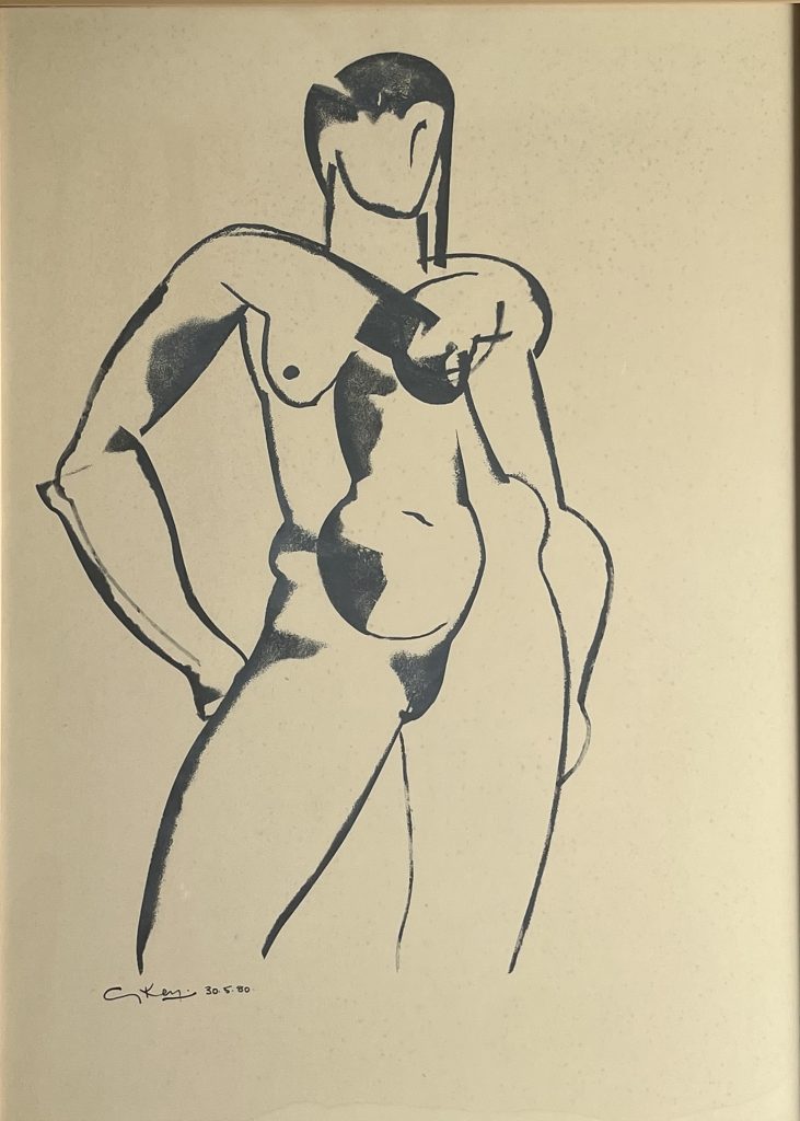 Geoffrey Key - Standing Figure (1980) - monoprint 85x60cm £3750