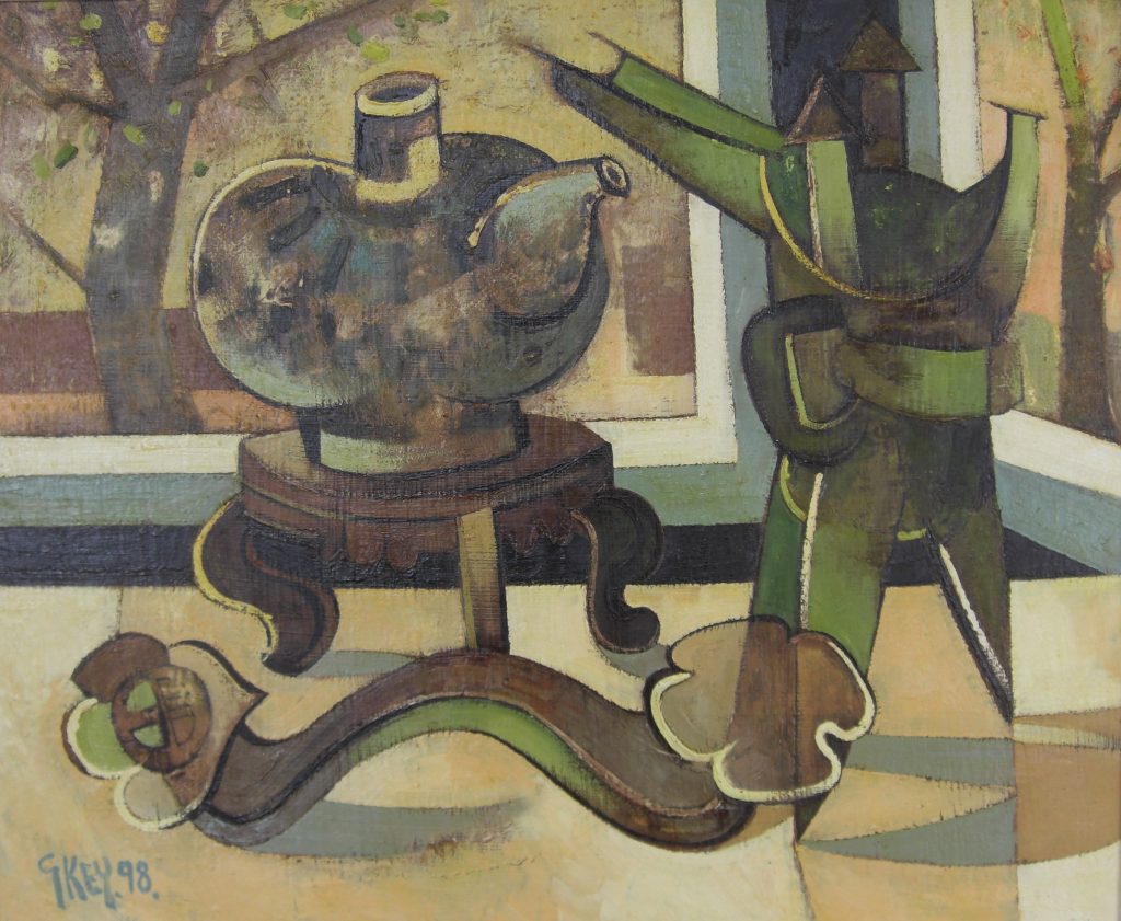 Geoffrey Key - Still life with Chinese Objects 3 - oil on canvas, size: 51x61cm SOLD