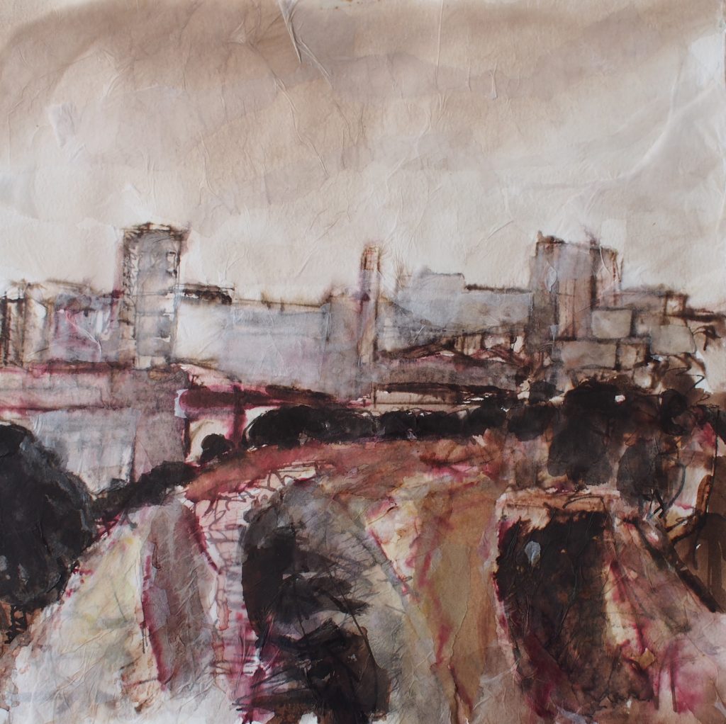 Florian Foerster - View from Red Bank - ink and collage 36.5x36.5cm £525