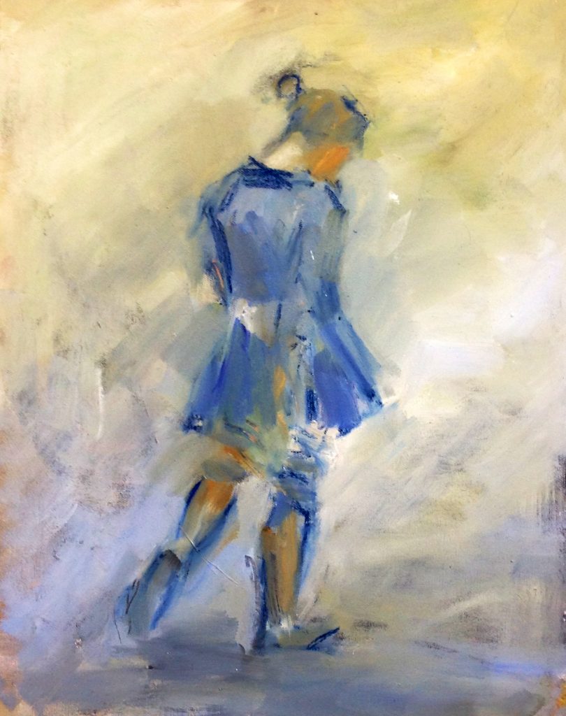 Ghislaine Howard - Walking Girl 2 - oil on canvas, size: 40x60cm SOLD