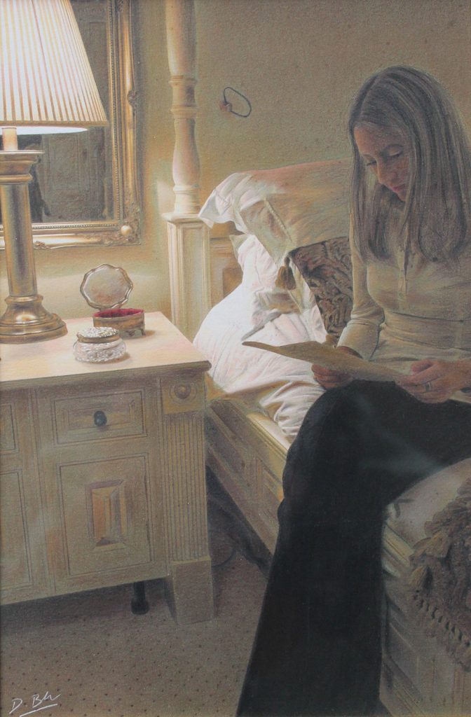 Darren Baker - The Letter - pastel and pencil, size: 28x18cm £5,000