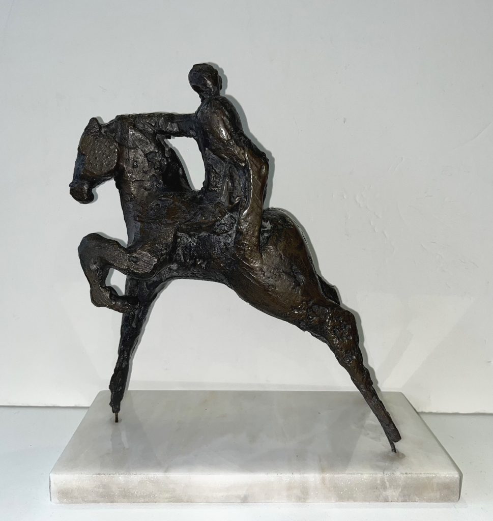 Geoffrey Key - Horse and Rider - cold cast bronze 28x28x10cm £7500