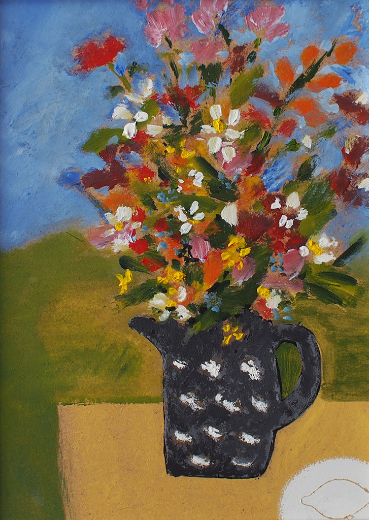 Michael Howard - Garden Flowers - oil on board, framed size: 20x15cm £375