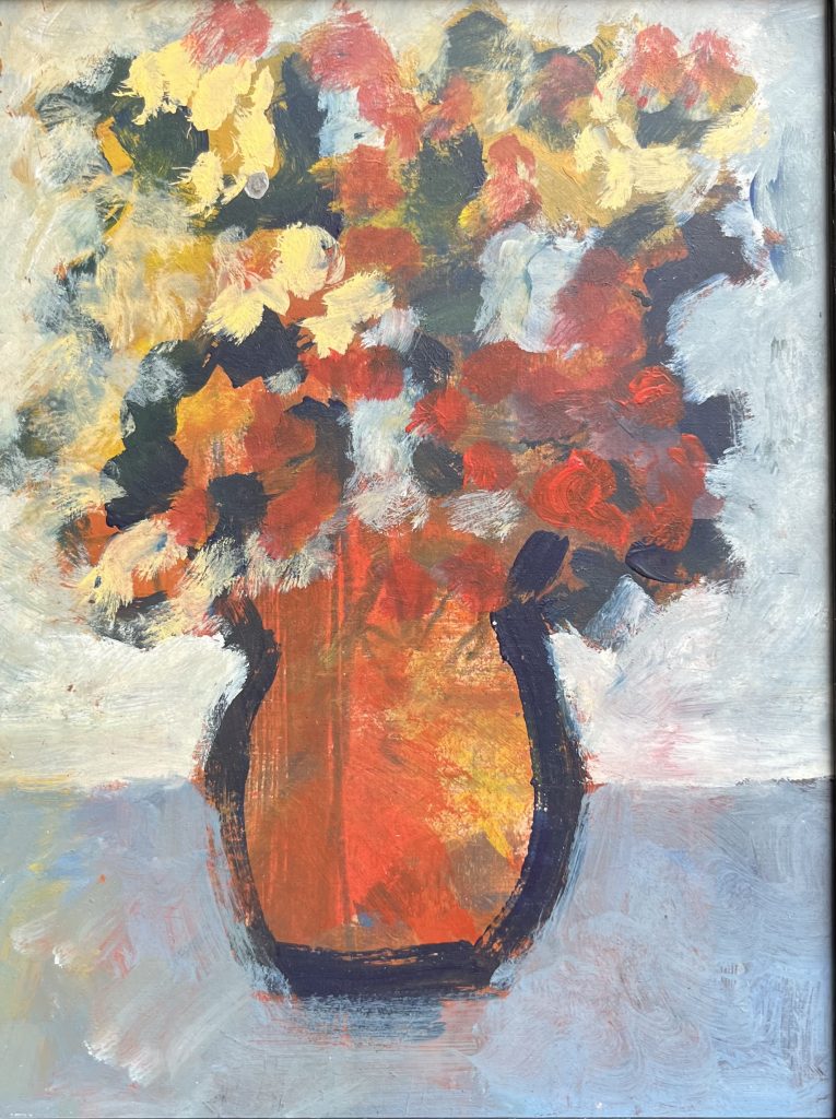 Michael Howard - Flowers in Earthenware Pot - 20x15cm, oil/acrylic on board, £375