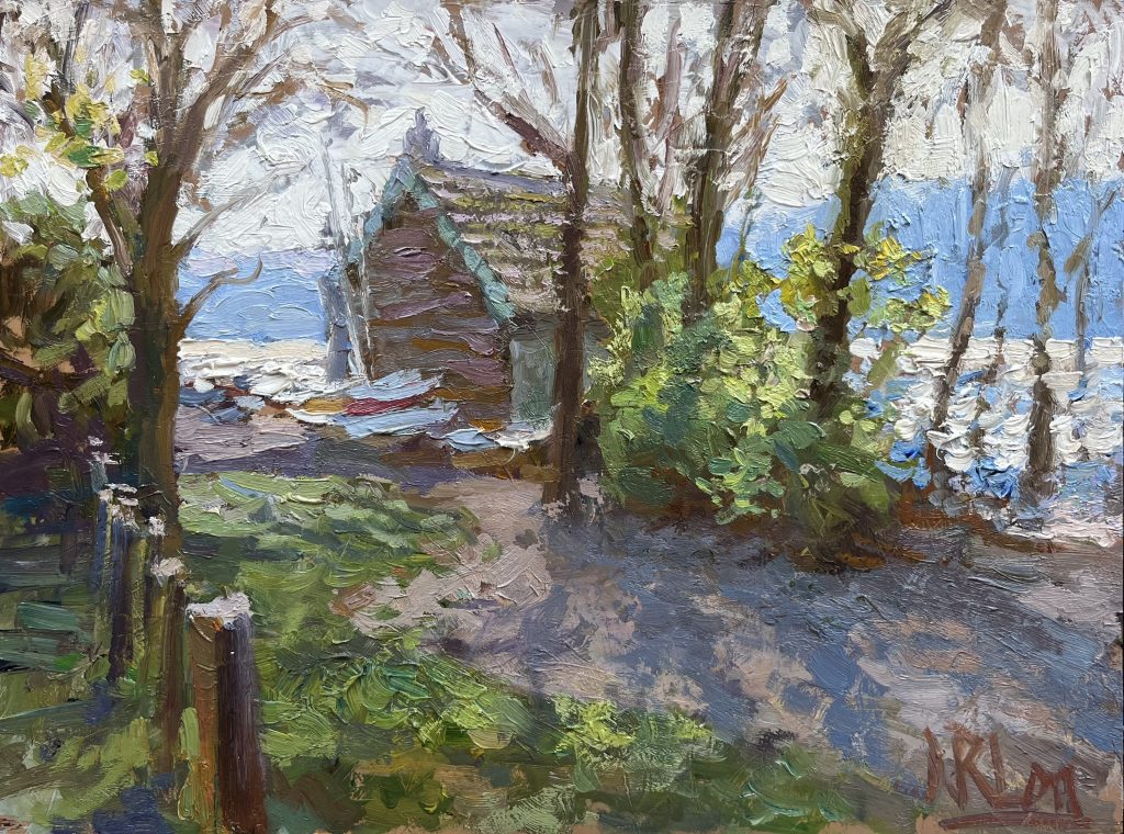 Norman Long - The Boathouse Windermere - 40×30.5cm, oil on board, £750