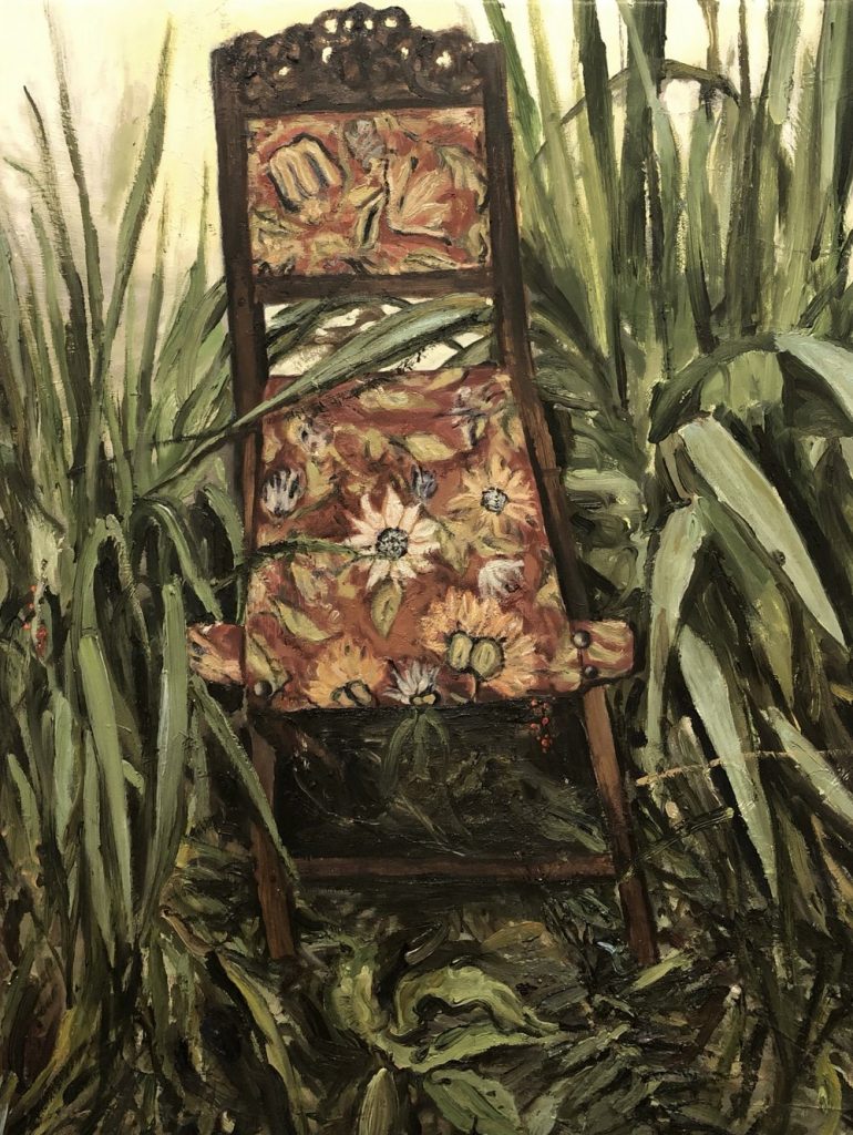 Simon Hadley Attard - Chair in the Garden (Second State) - 60x45cm, oil on canvas, £900