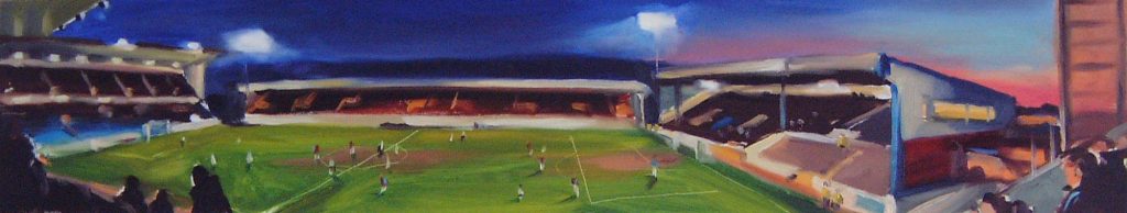 Turf Moor - Size: 15 x 79cm - £195 (print only) - £280 (mounted and framed)