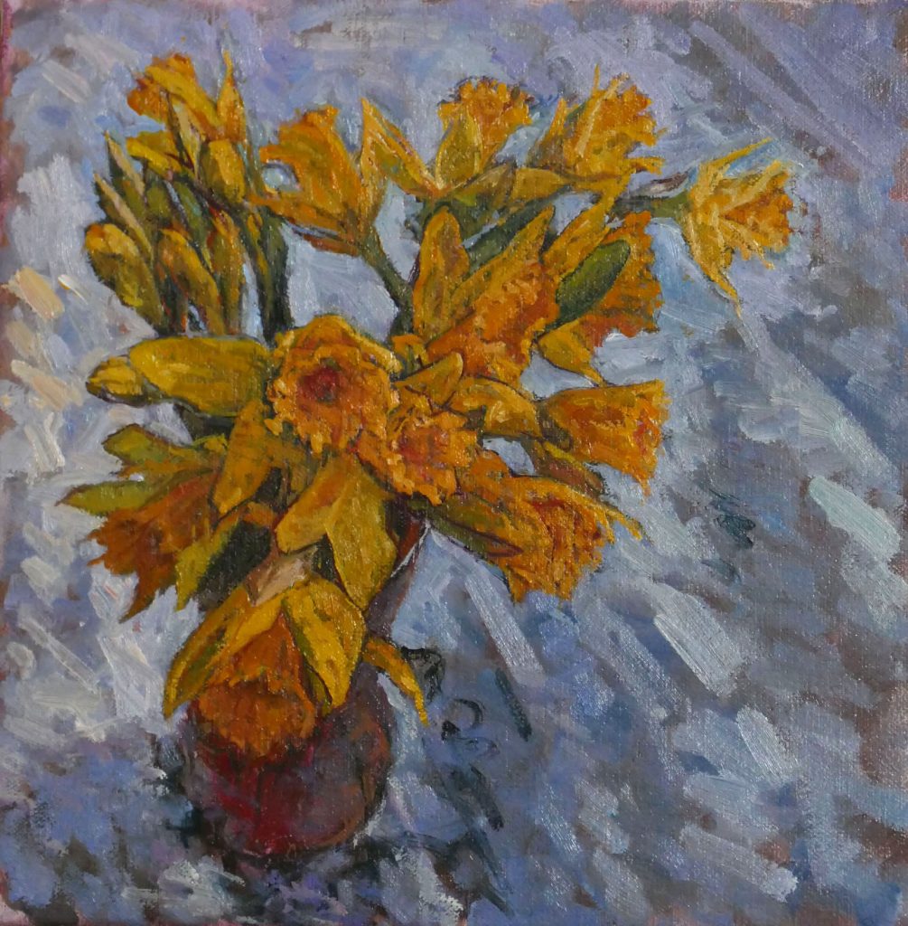 Janina Cebertowicz - Flowers for Don X - oil on canvas 30.5x30.5cm £500