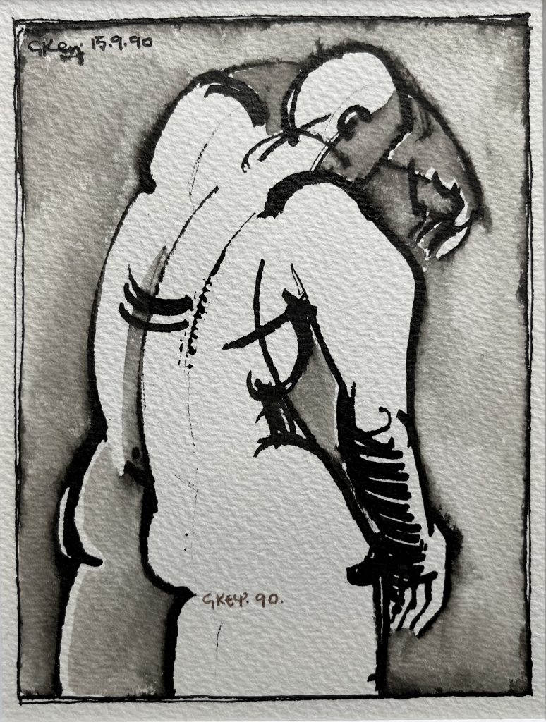 Geoffrey Key - Figure - ink and wash on paper, 13x9cm £1900