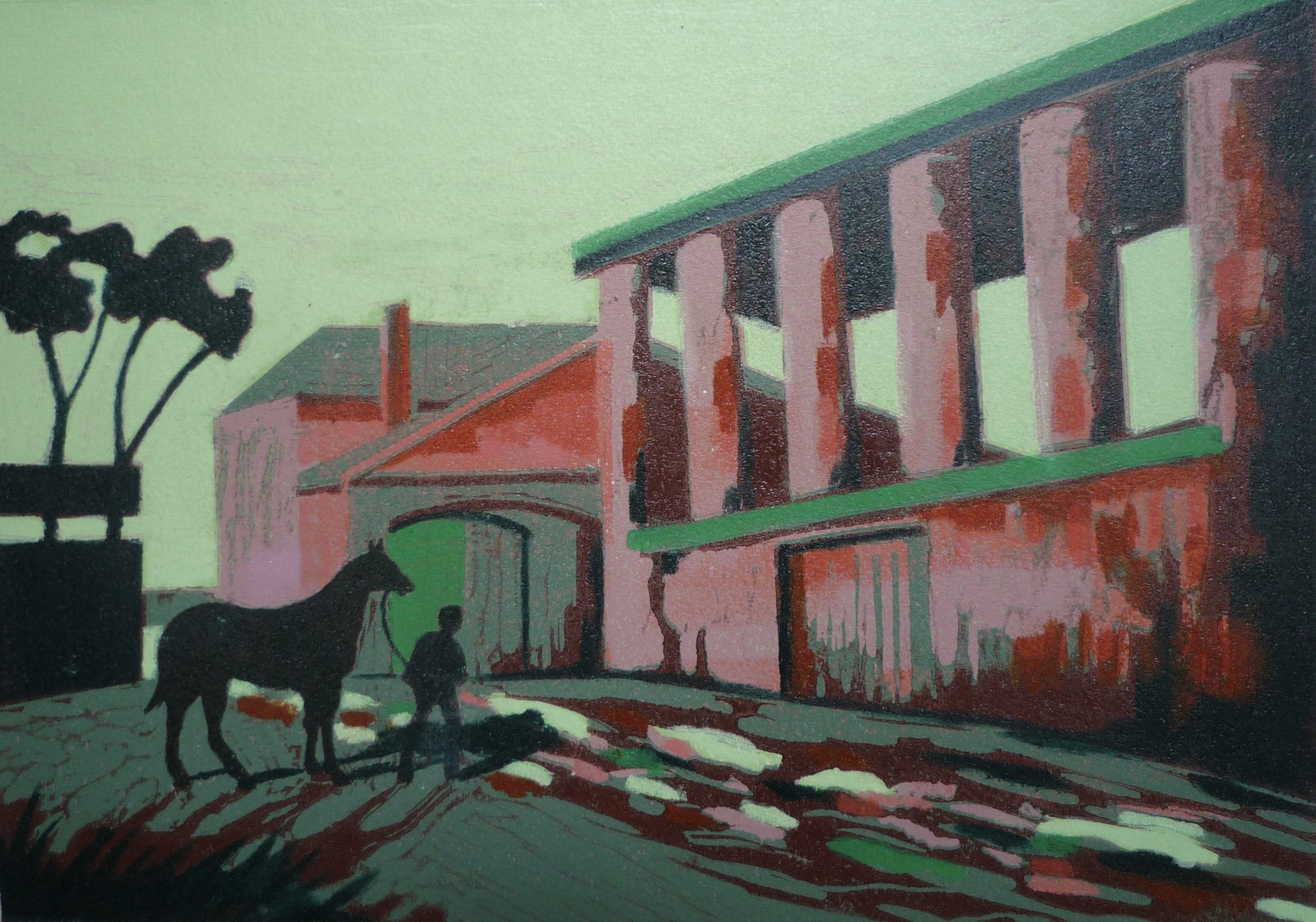 Frances Seba Smith - The Black Horse - linocut 26.5x36.5cm £275