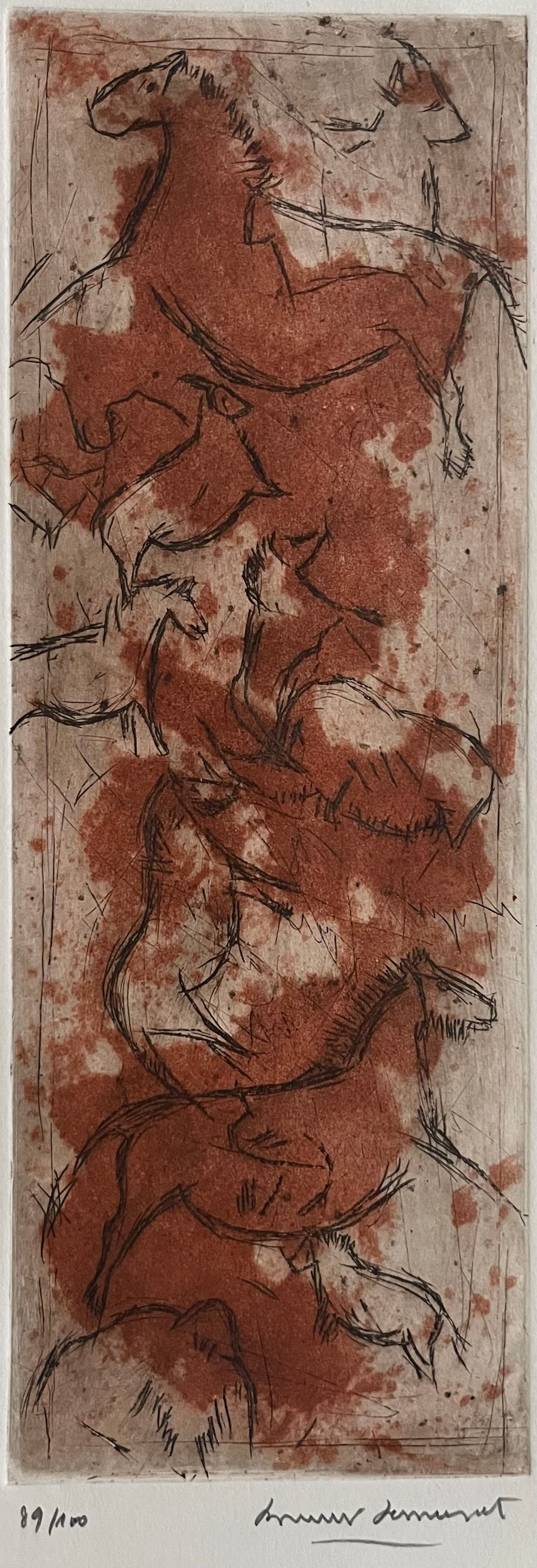 Bernard Remusat &ndash; Handstand III &ndash; lithograph (89/100) (unframed) 31x11cm &pound;100