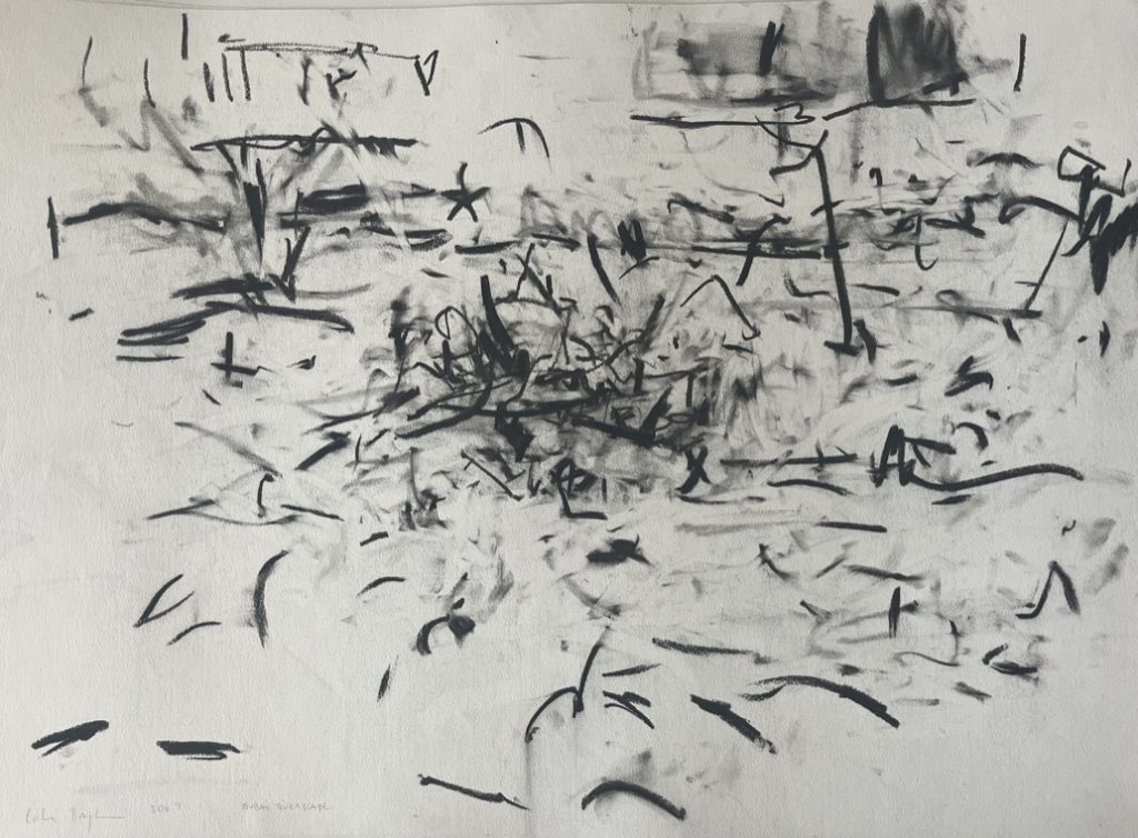 Colin Taylor - Dubai Riverscape - Charcoal on Arches Paper, 56x76cm £585