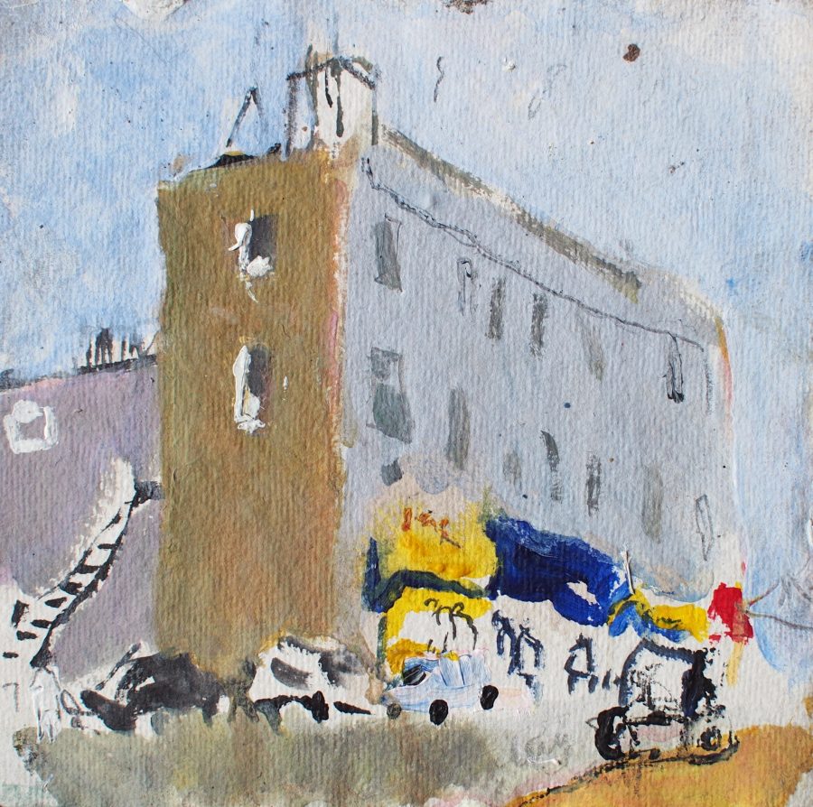 Gina Ward - Barry Island - Mixed Media 15.5x15.5cm unframed £150