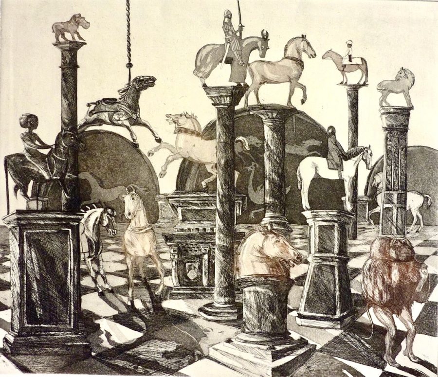 Julia Midgley - Cavalcade - Etching & Aquatint (41/50) 42x49cm - Framed/Unframed £500/£450 Julia Midgley - Cavalcade - Etching & Aquatint 42x49cm - Framed/Unframed £500/£450