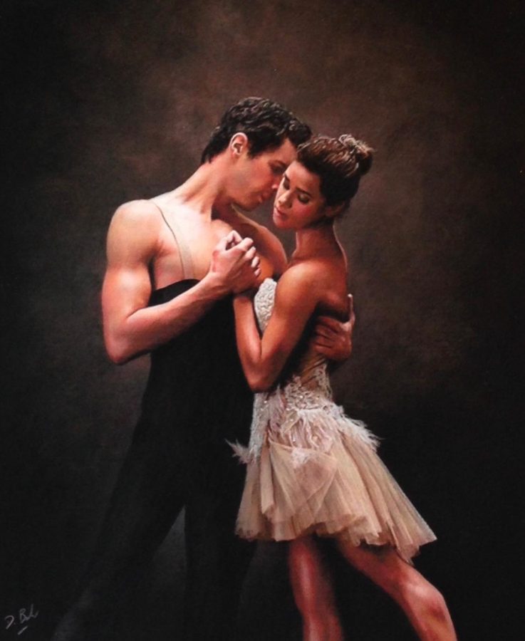 Darren Baker - Dance to Love - pastel and pencil 23x18cm £5200 Darren Baker - Dance to Love - pastel and pencil 23x18cm £5200