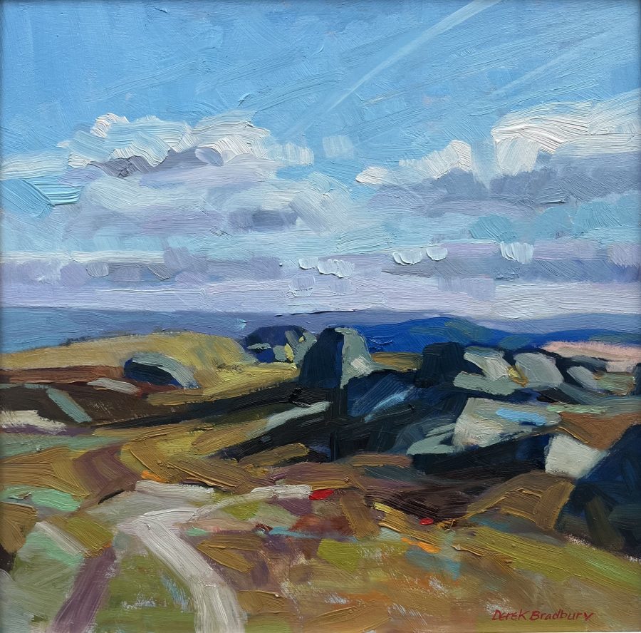 Derek Bradbury - Kinder Scout - oil on board 31x31cm £600 Derek Bradbury - Kinder Scout - oil on board 31x31cm £600