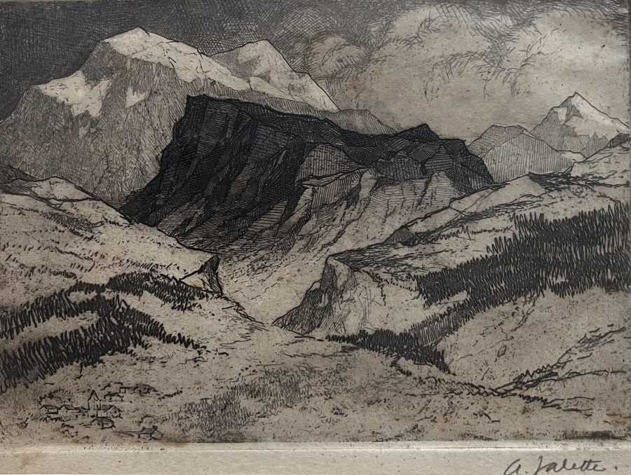 Adolphe Valette - Mountains - etching 13x18cm £400 (signed by the artist) Adolphe Valette - Mountains - etching 13x18cm £400 (signed by the artist)