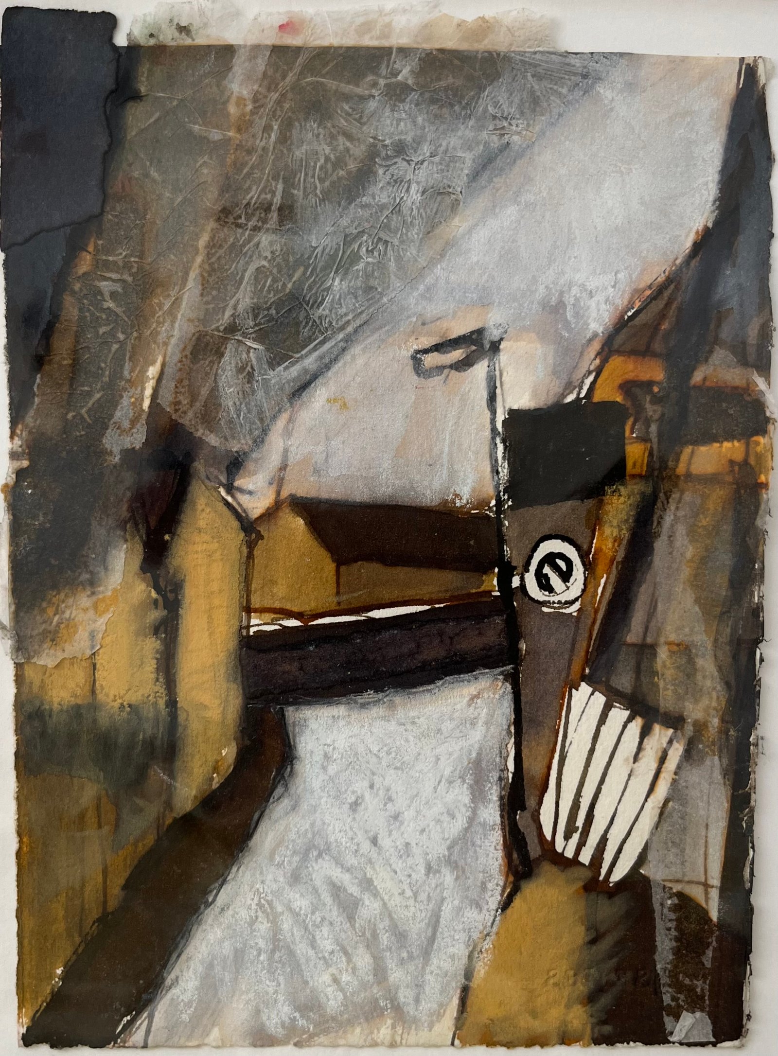Florian Foerster - Street near Strangeways - ink, collage and pastel, 20x15cm &pound;285