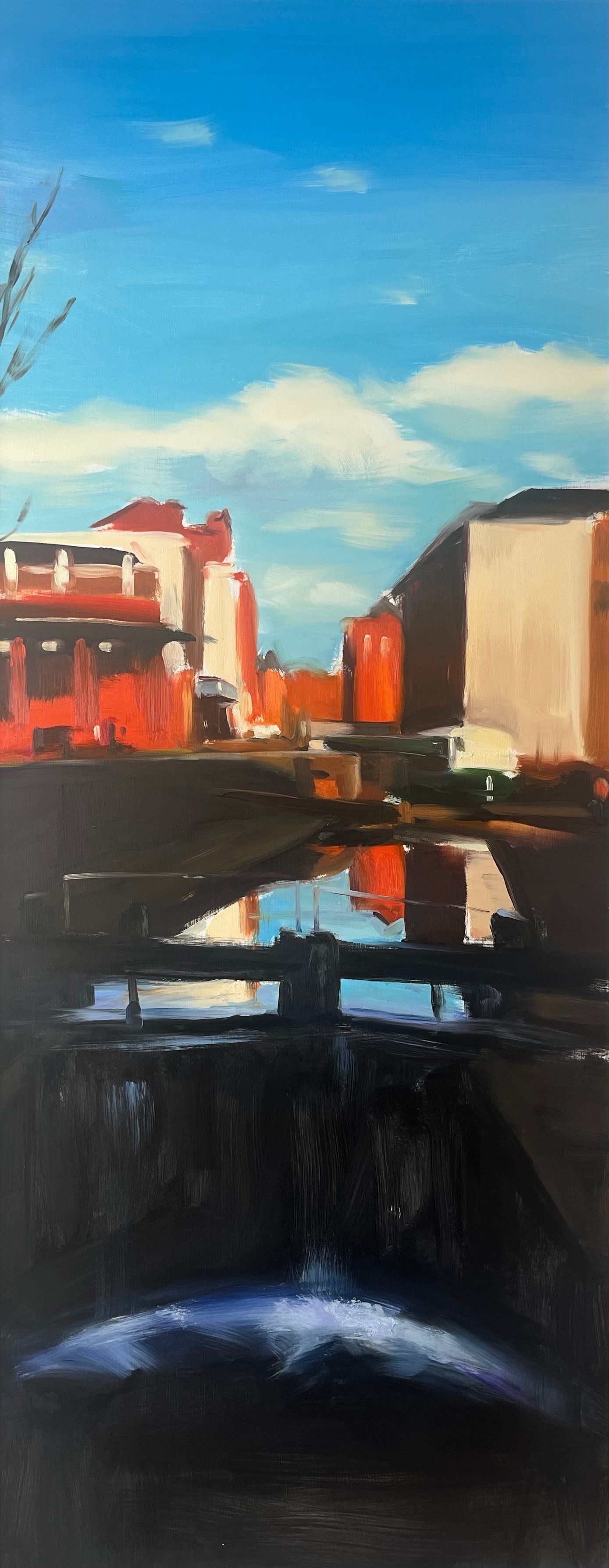 Liam Spencer - Lock 87, Canal Street, Manchester - oil on board 152x60cm &pound;11,000