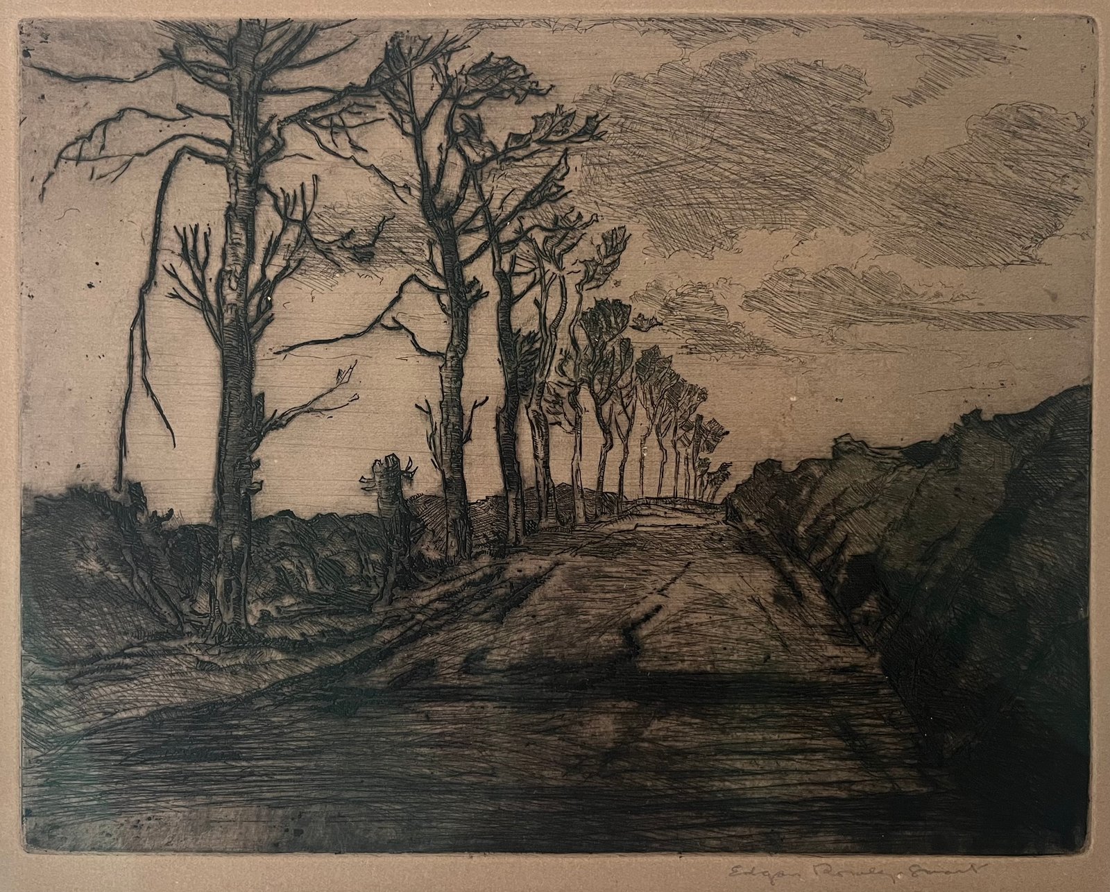 Edgar Rowley Smart - Lane and Trees - etching 20.5x25.5cm &pound;750